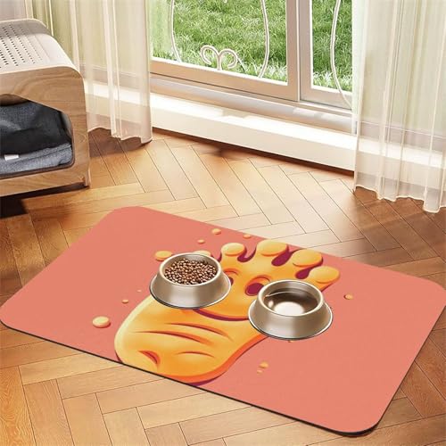Happy Foot Hundefuttermatte, saugfähige Futtermatte für Futter- und Wassernäpfe, rutschfeste Platzierungsunterlage für Böden, wasserdicht, schnell trocknend, Wasserspendermatte für Hunde, Welpen Happy Foot Hundefuttermatte, saugfähige Futtermatte für Futter- und Wassernäpfe, rutschfeste Platzierungsunterlage für Böden, wasserdicht, schnell trocknend, Wasserspendermatte für Hunde, Welpen von BSCKKDMN