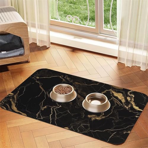Hundefuttermatte aus Marmor, saugfähig, für Futter- und Wassernäpfe, rutschfeste Platzierunterlage für Böden, wasserdicht, schnell trocknend, Wasserspendermatte für Hunde, Welpen, Katzen, 40,6 x 61 cm Hundefuttermatte aus Marmor, saugfähig, für Futter- und Wassernäpfe, rutschfeste Platzierunterlage für Böden, wasserdicht, schnell trocknend, Wasserspendermatte für Hunde, Welpen, Katzen, 40,6 x 61 cm von BSCKKDMN