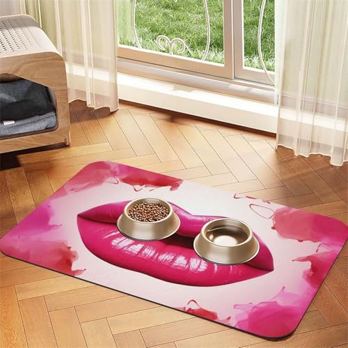 Hundefuttermatte mit Lippen, saugfähig, für Futter- und Wassernäpfe, rutschfeste Platzierunterlage für Böden, wasserdicht, schnell trocknend, Wasserspendermatte für Hunde, Welpen, Katzen, 40,6 x 61 cm Hundefuttermatte mit Lippen, saugfähig, für Futter- und Wassernäpfe, rutschfeste Platzierunterlage für Böden, wasserdicht, schnell trocknend, Wasserspendermatte für Hunde, Welpen, Katzen, 40,6 x 61 cm von BSCKKDMN