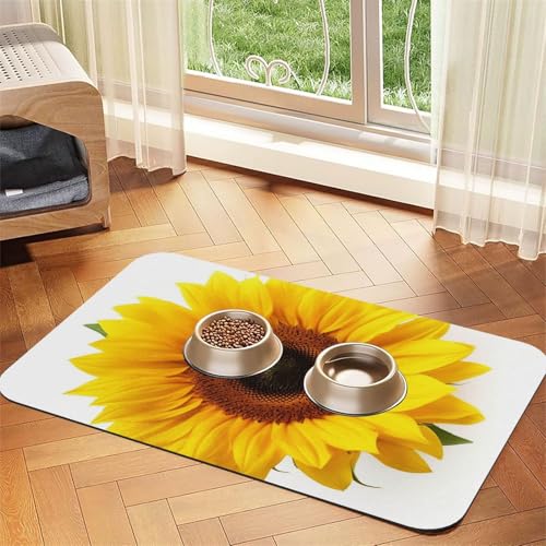 Isolierte Hundefuttermatte, Sonnenblumen, saugfähige Futtermatte für Futter- und Wassernäpfe, rutschfeste Platzierunterlage für Böden, wasserdicht, schnell trocknend, Wasserspendermatte für Hunde Isolierte Hundefuttermatte, Sonnenblumen, saugfähige Futtermatte für Futter- und Wassernäpfe, rutschfeste Platzierunterlage für Böden, wasserdicht, schnell trocknend, Wasserspendermatte für Hunde von BSCKKDMN