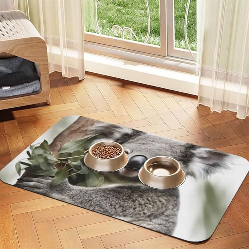 Koala Hundefuttermatte, saugfähige Futtermatte für Futter- und Wassernäpfe, rutschfeste Platzierungsunterlage für Böden, wasserdicht, schnell trocknend, Wasserspendermatte für Hunde, Welpen, Katzen Koala Hundefuttermatte, saugfähige Futtermatte für Futter- und Wassernäpfe, rutschfeste Platzierungsunterlage für Böden, wasserdicht, schnell trocknend, Wasserspendermatte für Hunde, Welpen, Katzen von BSCKKDMN