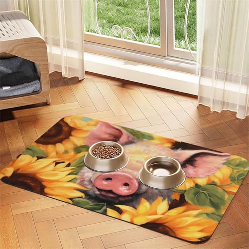 Lachende Hundefuttermatte, saugfähige Futtermatte für Futter- und Wassernäpfe, rutschfeste Platzierungsunterlage für Böden, wasserdicht, schnell trocknend, Wasserspendermatte für Hunde, Welpen, Katzen Lachende Hundefuttermatte, saugfähige Futtermatte für Futter- und Wassernäpfe, rutschfeste Platzierungsunterlage für Böden, wasserdicht, schnell trocknend, Wasserspendermatte für Hunde, Welpen, Katzen von BSCKKDMN