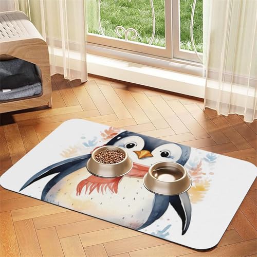 Niedliche Futtermatte für Hunde, Cartoon-Pinguin, saugfähige Futtermatte für Futter- und Wassernäpfe, rutschfeste Platzierungsunterlage für Böden, wasserdicht, schnell trocknend, Wasserspendermatte Niedliche Futtermatte für Hunde, Cartoon-Pinguin, saugfähige Futtermatte für Futter- und Wassernäpfe, rutschfeste Platzierungsunterlage für Böden, wasserdicht, schnell trocknend, Wasserspendermatte von BSCKKDMN
