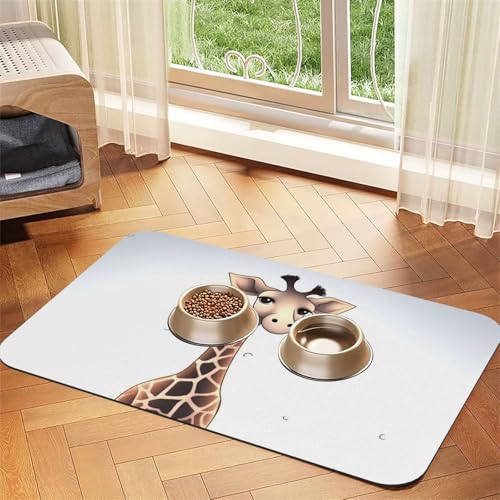 Niedliche Giraffen-Hundefuttermatte, saugfähige Futtermatte für Futter- und Wassernäpfe, rutschfeste Platzierungsunterlage für Böden, wasserdicht, schnell trocknend, Wasserspendermatte für Hunde Niedliche Giraffen-Hundefuttermatte, saugfähige Futtermatte für Futter- und Wassernäpfe, rutschfeste Platzierungsunterlage für Böden, wasserdicht, schnell trocknend, Wasserspendermatte für Hunde von BSCKKDMN