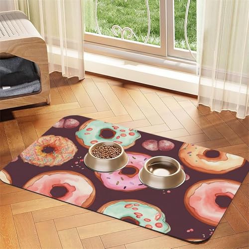 Pretty Donuts Hundefuttermatte, saugfähige Futtermatte für Futter- und Wassernäpfe, rutschfeste Platzierunterlage für Böden, wasserdicht, schnell trocknend, Wasserspendermatte für Hunde, Welpen Pretty Donuts Hundefuttermatte, saugfähige Futtermatte für Futter- und Wassernäpfe, rutschfeste Platzierunterlage für Böden, wasserdicht, schnell trocknend, Wasserspendermatte für Hunde, Welpen von BSCKKDMN