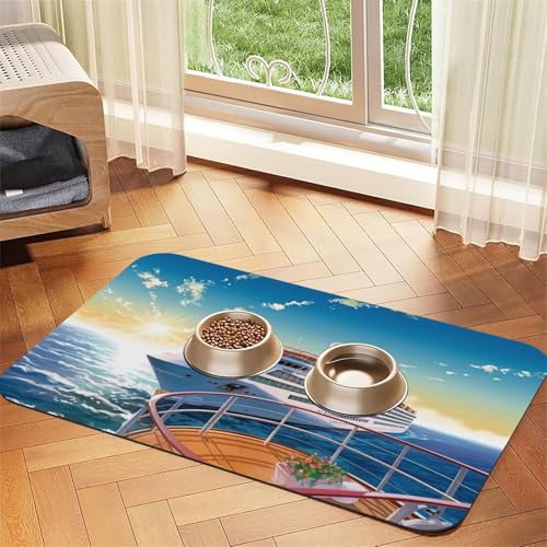 Summer Sea Cruise Hundefuttermatte, saugfähige Futtermatte für Futter- und Wassernäpfe, rutschfeste Platzierungsunterlage für Böden, wasserdicht, schnell trocknend, Wasserspendermatte für Hunde Summer Sea Cruise Hundefuttermatte, saugfähige Futtermatte für Futter- und Wassernäpfe, rutschfeste Platzierungsunterlage für Böden, wasserdicht, schnell trocknend, Wasserspendermatte für Hunde von BSCKKDMN