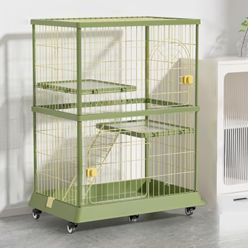Catio Katzengehege for den Innenbereich, Katzenkäfige auf Rädern, Katzenlaufstall mit Abdeckung, Katzenhaus for Frettchen, Chinchilla, Kaninchen, Kleintiere(Green) von BSDIAOSU