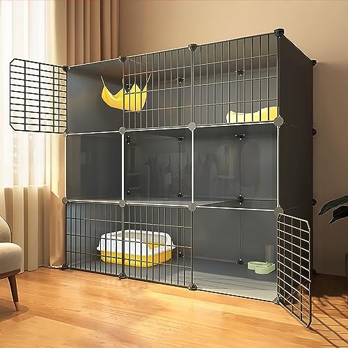 Katzenkäfig, Katzengehege, Indoor, DIY-Kätzchenkäfig, Katzenhaus, Abnehmbarer Metalldraht-Zwinger, Kiste, Haustier-Laufstall, großer Übungsort(Without wheels-109x39x109cm) von BSDIAOSU