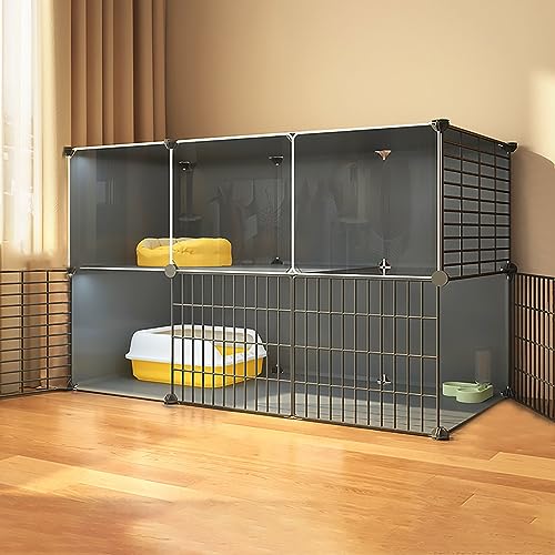 Katzenkäfig, Katzengehege, Indoor, DIY-Kätzchenkäfig, Katzenhaus, Abnehmbarer Metalldraht-Zwinger, Kiste, Haustier-Laufstall, großer Übungsort(Without wheels-109x39x73cm) von BSDIAOSU