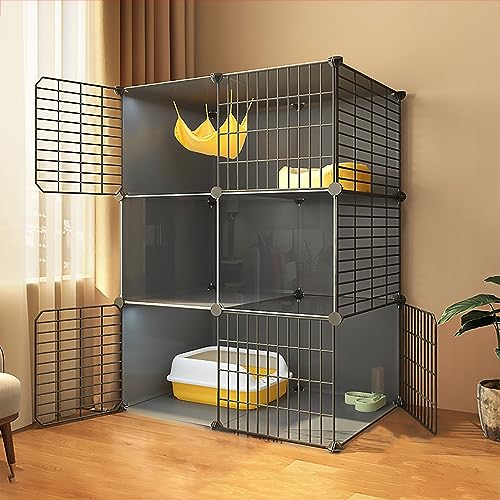 Katzenkäfig, Katzengehege, Indoor, DIY-Kätzchenkäfig, Katzenhaus, Abnehmbarer Metalldraht-Zwinger, Kiste, Haustier-Laufstall, großer Übungsort(Without wheels-75x39x109cm) von BSDIAOSU