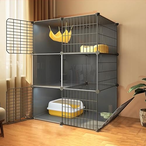 Katzenkäfig, Katzengehege, Indoor, DIY-Kätzchenkäfig, Katzenhaus, Abnehmbarer Metalldraht-Zwinger, Kiste, Haustier-Laufstall, großer Übungsort(Without wheels-75x49x109cm) von BSDIAOSU