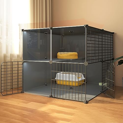 Katzenkäfig, Katzengehege, Indoor, DIY-Kätzchenkäfig, Katzenhaus, Abnehmbarer Metalldraht-Zwinger, Kiste, Haustier-Laufstall, großer Übungsort(Without wheels-75x75x73cm) von BSDIAOSU