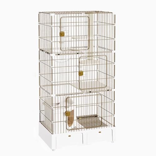 Katzenkäfig, Katzenkiste, Katzenlaufstall mit Deckel, Catio-Katzengehege for den Innenbereich mit Katzentoilette, geschlossen mit Stauraum, for Kleintiere(White) von BSDIAOSU