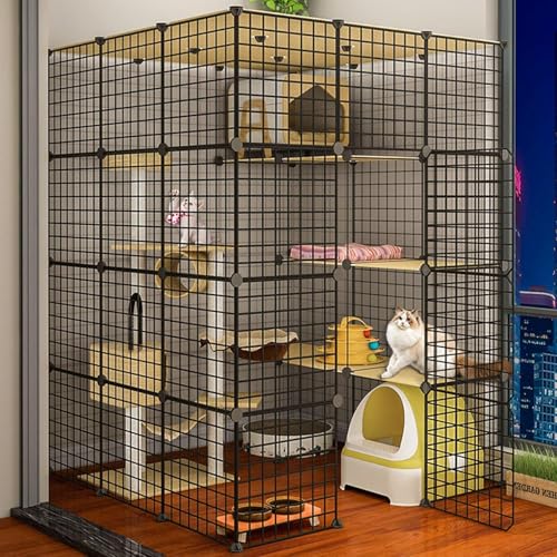 Katzenlaufstall – Tragbarer Laufstall for drinnen und draußen, DIY-Käfig aus Metalldrahtgitter for Kleintiere wie Meerschweinchen und Hamster(111111145cm) von BSDIAOSU