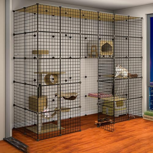 Katzenlaufstall – Tragbarer Laufstall for drinnen und draußen, DIY-Käfig aus Metalldrahtgitter for Kleintiere wie Meerschweinchen und Hamster(21975181cm) von BSDIAOSU