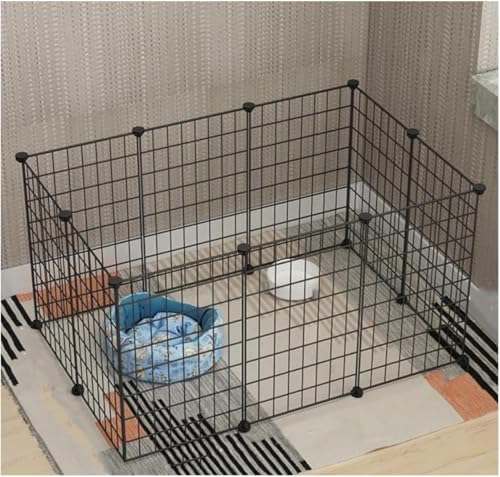 Welpengehege, Haustier-Laufstall, faltbares Tor, 10-Panel-Welpengehege mit Tür, Hundelaufstall for drinnen und draußen, strapazierfähiger Welpenlaufstall, robust und glatt(Black 10-Pack) von BSDIAOSU
