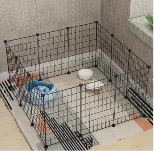 Welpengehege, Haustier-Laufstall, faltbares Tor, 10-Panel-Welpengehege mit Tür, Hundelaufstall for drinnen und draußen, strapazierfähiger Welpenlaufstall, robust und glatt(Black heightened 12-Pack) Welpengehege, Haustier-Laufstall, faltbares Tor, 10-Panel-Welpengehege mit Tür, Hundelaufstall for drinnen und draußen, strapazierfähiger Welpenlaufstall, robust und glatt(Black heightened 12-Pack) von BSDIAOSU
