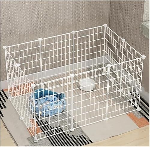 Welpengehege, Haustier-Laufstall, faltbares Tor, 10-Panel-Welpengehege mit Tür, Hundelaufstall for drinnen und draußen, strapazierfähiger Welpenlaufstall, robust und glatt(White 10-Pack) von BSDIAOSU