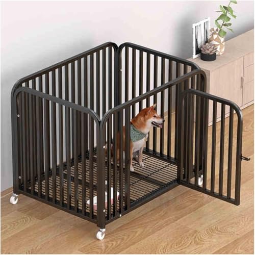 Welpenlaufstall Welpengehege Leichter Hundelaufstall Haustier-Übungsstall Tragbarer Hochleistungs-Haustier-Übungszaun Welpenstall mit Tür DIY-Haustierzaun aus Metall for den Innenbereich(Black,PADDED- Welpenlaufstall Welpengehege Leichter Hundelaufstall Haustier-Übungsstall Tragbarer Hochleistungs-Haustier-Übungszaun Welpenstall mit Tür DIY-Haustierzaun aus Metall for den Innenbereich(Black,PADDED- von BSDIAOSU