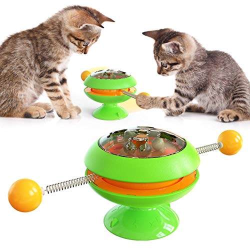 BSDIHRIWEJFHSIE Drehbare Windmühle Katzenspielzeug mit Sucker Cat Plattenspieler Spielzeug mit Puzzle Spielzeug für Haustier Katze Dog-Green BSDIHRIWEJFHSIE Drehbare Windmühle Katzenspielzeug mit Sucker Cat Plattenspieler Spielzeug mit Puzzle Spielzeug für Haustier Katze Dog-Green von BSDIHRIWEJFHSIE