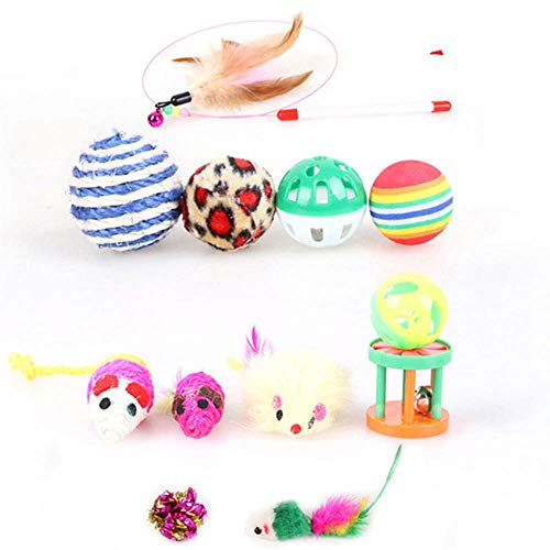 BSDIHRIWEJFHSIE Katzenspielzeug Set Kätzchenspielzeug Verschiedene Katzentunnel Fisch Feder Teaser Zauberstab Fisch Flauschige Maus Mäuse Bälle und Glocken Spielzeug-12 Pack BSDIHRIWEJFHSIE Katzenspielzeug Set Kätzchenspielzeug Verschiedene Katzentunnel Fisch Feder Teaser Zauberstab Fisch Flauschige Maus Mäuse Bälle und Glocken Spielzeug-12 Pack von BSDIHRIWEJFHSIE
