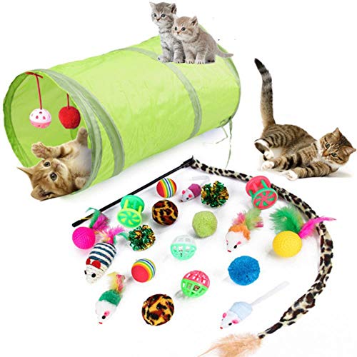 BSDIHRIWEJFHSIE Katzenspielzeug Set Kätzchenspielzeug Verschiedene Katzentunnel Fisch Feder Teaser Zauberstab Fisch Flauschige Maus Mäuse Bälle und Glocken Spielzeug-21 Pack BSDIHRIWEJFHSIE Katzenspielzeug Set Kätzchenspielzeug Verschiedene Katzentunnel Fisch Feder Teaser Zauberstab Fisch Flauschige Maus Mäuse Bälle und Glocken Spielzeug-21 Pack von BSDIHRIWEJFHSIE