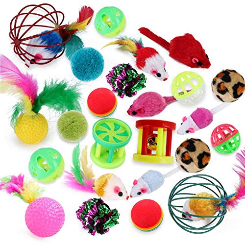BSDIHRIWEJFHSIE Katzenspielzeug Set Kätzchenspielzeug Verschiedene Katzentunnel Fisch Feder Teaser Zauberstab Fisch Flauschige Maus Mäuse Bälle und Glocken Spielzeug-24 Pack BSDIHRIWEJFHSIE Katzenspielzeug Set Kätzchenspielzeug Verschiedene Katzentunnel Fisch Feder Teaser Zauberstab Fisch Flauschige Maus Mäuse Bälle und Glocken Spielzeug-24 Pack von BSDIHRIWEJFHSIE