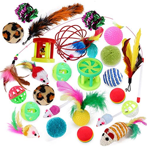 BSDIHRIWEJFHSIE Katzenspielzeug Set Kätzchenspielzeug Verschiedene Katzentunnel Fisch Feder Teaser Zauberstab Fisch Flauschige Maus Mäuse Bälle und Glocken Spielzeug-26 Pack BSDIHRIWEJFHSIE Katzenspielzeug Set Kätzchenspielzeug Verschiedene Katzentunnel Fisch Feder Teaser Zauberstab Fisch Flauschige Maus Mäuse Bälle und Glocken Spielzeug-26 Pack von BSDIHRIWEJFHSIE