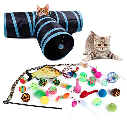 BSDIHRIWEJFHSIE Katzenspielzeug Set Kätzchenspielzeug Verschiedene Katzentunnel Fisch Feder Teaser Zauberstab Fisch Flauschige Maus Mäuse Bälle und Glocken Spielzeug-27 Pack BSDIHRIWEJFHSIE Katzenspielzeug Set Kätzchenspielzeug Verschiedene Katzentunnel Fisch Feder Teaser Zauberstab Fisch Flauschige Maus Mäuse Bälle und Glocken Spielzeug-27 Pack von BSDIHRIWEJFHSIE