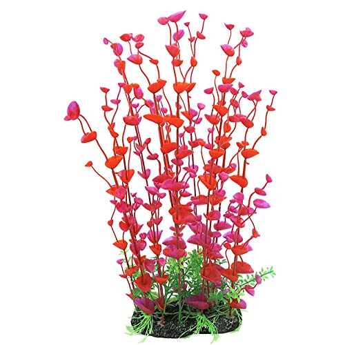 BSGP Künstliche Aquarium-Pflanzen, Aquarium-Dekoration, Dekoration, Ornament, künstliche violette Kunststoffpflanze, rot, 40,6 cm hoch von BSGP