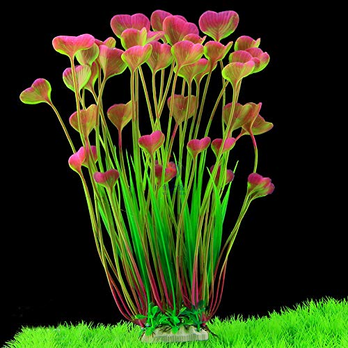 BSGP Künstliche Wasserpflanzen, große Kunststoffpflanze für Aquarium, Landschaft, Unterwasser-Dekoration, Pink von BSGP