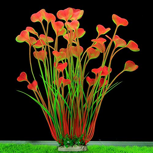 BSGP Künstliche Wasserpflanzen, große Kunststoffpflanze für Aquarium, Landschaft, Unterwasser-Dekoration, Rot von BSGP