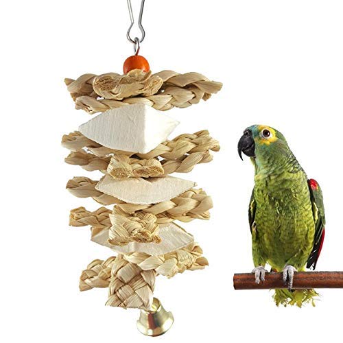 Vogelfutterspielzeug für Papageien, Chinchilla, Meerschweinchen, Kauspielzeug, natürliches Maisblatt und Cuttlebone von BSGP