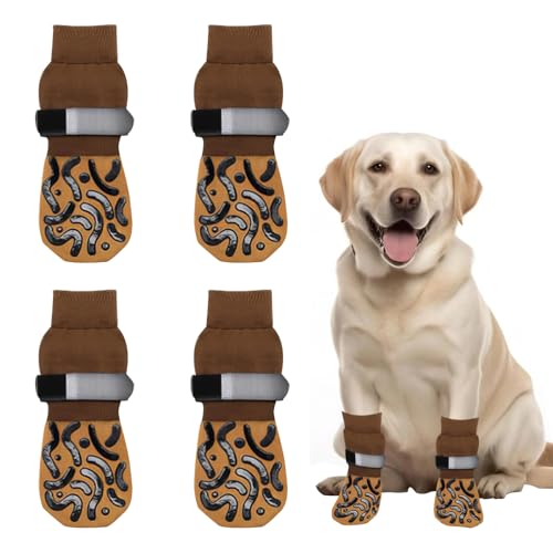 BSITSSS 2 Paar Hundeschuhe Pfotenschutz, Anti-Rutsch-Hundesocken, Hunde Schuhe mit Verstellbaren Riemen, Pfotenschutz Hund Verletzung, Shoe Dog für den Innen-und Außenbereich BSITSSS 2 Paar Hundeschuhe Pfotenschutz, Anti-Rutsch-Hundesocken, Hunde Schuhe mit Verstellbaren Riemen, Pfotenschutz Hund Verletzung, Shoe Dog für den Innen-und Außenbereich von BSITSSS