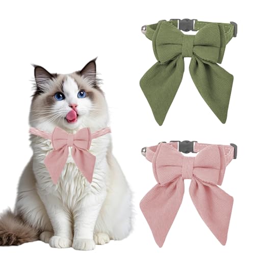 BSITSSS 2 Stück Hundehalsband, Welpenhalsband mit Pink und Grün Schleife, Halsband Welpe Katzenhalsbänder Collar für Hunde und Katzen, Einstellbar Hals 20-30 cm BSITSSS 2 Stück Hundehalsband, Welpenhalsband mit Pink und Grün Schleife, Halsband Welpe Katzenhalsbänder Collar für Hunde und Katzen, Einstellbar Hals 20-30 cm von BSITSSS