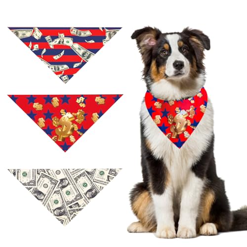 BSITSSS 3 Stück Hundehalstuch, Amerikanische Dollar Hunde Bandana, Halstuch Hund Halstücher Hundeschal Zubehör für Hunde und Katzen Geburtstag BSITSSS 3 Stück Hundehalstuch, Amerikanische Dollar Hunde Bandana, Halstuch Hund Halstücher Hundeschal Zubehör für Hunde und Katzen Geburtstag von BSITSSS