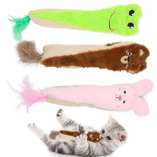 BSITSSS 3 Stück Katzenspielzeug, Katzenminze Spielzeug mit Knitterpapier, Katzenminze Kissen, Plüsch Spielzeug Interaktives katzenspielzeug fur Katze und Kätzchen BSITSSS 3 Stück Katzenspielzeug, Katzenminze Spielzeug mit Knitterpapier, Katzenminze Kissen, Plüsch Spielzeug Interaktives katzenspielzeug fur Katze und Kätzchen von BSITSSS