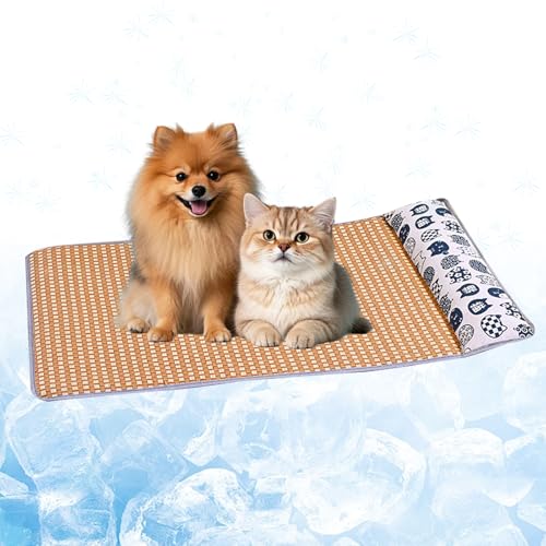 BSITSSS Kühlmatte Hund mit Kleinem Kissen, Generisch Kühldecke Hund, Haustier Kühlmatte Sich Abkühlen, Hundekühlmatte Atmungsaktive, Kühldecke Katze für Katen Hunde BSITSSS Kühlmatte Hund mit Kleinem Kissen, Generisch Kühldecke Hund, Haustier Kühlmatte Sich Abkühlen, Hundekühlmatte Atmungsaktive, Kühldecke Katze für Katen Hunde von BSITSSS