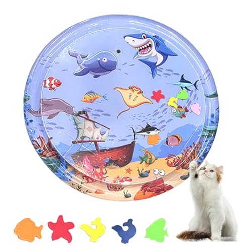 BSITSSS Wassermatte Katze Rund, Wasserspielmatte Katze Verdickte, Wassermatte für Katzen Rund Feel Cool Komfort, Water Sensor Play Mat Cat Aufblasbare BSITSSS Wassermatte Katze Rund, Wasserspielmatte Katze Verdickte, Wassermatte für Katzen Rund Feel Cool Komfort, Water Sensor Play Mat Cat Aufblasbare von BSITSSS