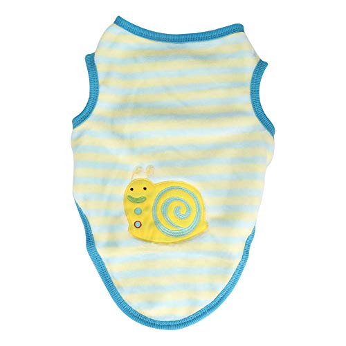 Atmungsaktives Haustierpullover | Winter warme Hundekatze Weste Jacke mit elastischen Manschetten | Nette Cartoon -Muster -Kleidung für kleine mittelgroße große Haustiere (XL Blue and Yellow Snail) von BSLSVGE