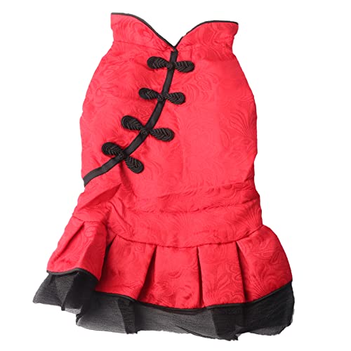 Haustier Qipao Kostüm | Chinesischer Stil Baumwoll Cheongsam für Hunde/Katzen | Frühlingssommer -Outfit für Partys/Hochzeiten/Fotos (XXL) von BSLSVGE