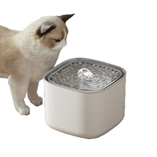 BSLVWG Katze Wasser Brunnen,3L automatische Hund Trinkbrunnen mit Super Silent Pumpe und Aktivkohle Gesunde und Hygienische Filter Brunnen Wasserschale für Kätzchen,Haustiere (Weiß, Eine Größe) von BSLVWG