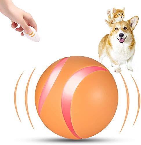 BSTCAR Ball Hunde, Interaktives Hundespielzeug Drahtlose Fernbedienungskugel mit 5 Einstellbaren RGB-led-Blitzen, 3 Rollenden Reaktionsmodi, Chaser Toy Ball für Haustiere von BSTCAR