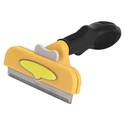 BSTCAR Haustierpflege-Massagekamm, Haarentfernung, Haarausfall, Reinigungsbürste, Werkzeug für Katzen und Hunde (L Hund in Gelb) von BSTCAR