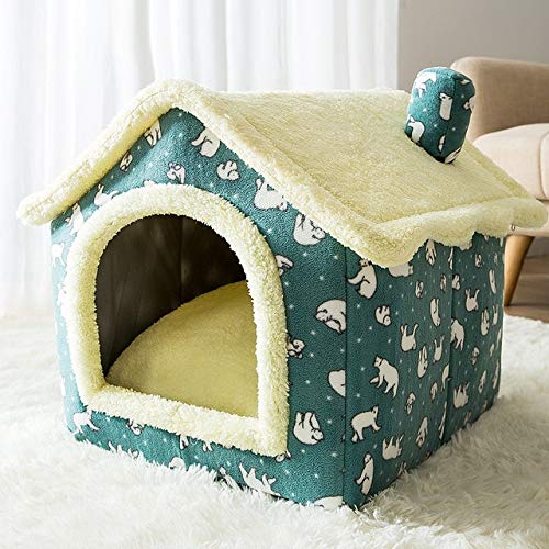 Herausnehmbares Katzenbett / Haustiernest, Katzenzelt / Hundebett, warm, Größe M, Grün von BSZHCT