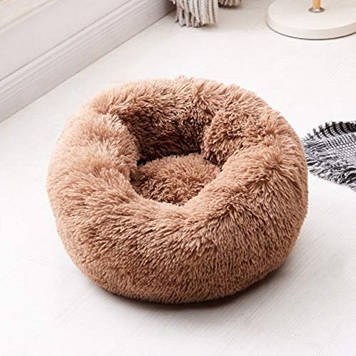 Katzenbett, rund, bequem, beruhigendes Hundebett für Katzen, beruhigendes Bett, Anti-Angst, Haus für Katzen, Fleece, Marshmallow, Katzenbett, Kissen, Außendurchmesser 80 cm, Kaffeebraun Katzenbett, rund, bequem, beruhigendes Hundebett für Katzen, beruhigendes Bett, Anti-Angst, Haus für Katzen, Fleece, Marshmallow, Katzenbett, Kissen, Außendurchmesser 80 cm, Kaffeebraun von BSZHCT