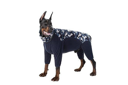 BT Bär Hund Winter Kleidung, Extra warme Hund Fleece Reißverschluss Pyjamas, Haustier Hund Cozy Onesie Jumpsuit PJS Kleidung für kleine Hunde Medium Hunde(S,Blau) von BT Bear