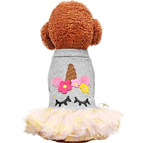 BT Bear® Welpenkleid, Blumen-Tutu, Prinzessinnenrock für Kleine Hunde, weiche Baumwolle, warm, Tutu, Kleidung für Herbst und Winter von BT Bear