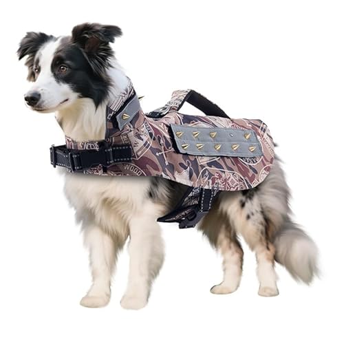 BT Bear Anti-Bissanzug für Hunde, dicke Polsterung, Weste mit Nietennageln, Anti-Angriffs-Haustierjacke für Welpen, mittelgroße Hunde, Größe S, Kaffeebraun BT Bear Anti-Bissanzug für Hunde, dicke Polsterung, Weste mit Nietennageln, Anti-Angriffs-Haustierjacke für Welpen, mittelgroße Hunde, Größe S, Kaffeebraun von BT Bear