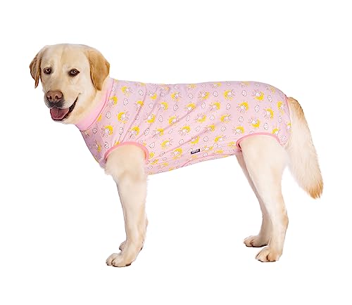 BT Bear Chirurgischer Genesungsanzug für Hunde, chirurgische Kleidung für Bauchwunden, Hautkrankheiten, verhindert Lecken von Kegeln, E-Halsband, postoperative Weste, Kleidung (5XL, rosa Kaninchen) von BT Bear